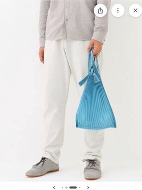 Pleco Pleated Shoulder Bag in Sky Blue